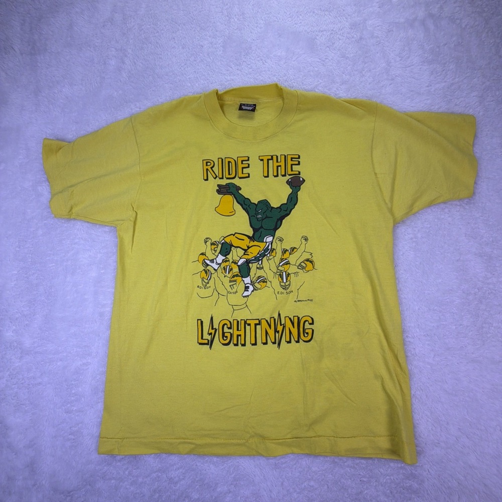 VTG 80s Single Stitch "Ride The Lightning" Tshirt Screen Star Best‎ USA